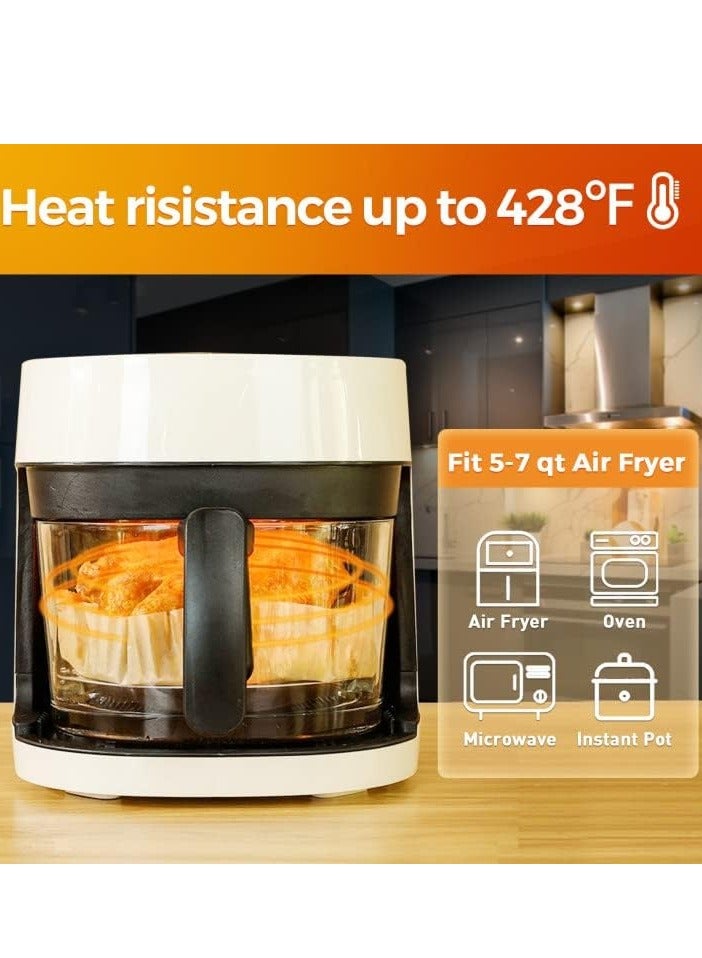 Denx Smart Electric Air Fryer Transparent Tray Multifunctional Cooker with Turbo Air Circulation, Digital Touch Panel, and Oil-Free Cooking 6 Liter - Image 4