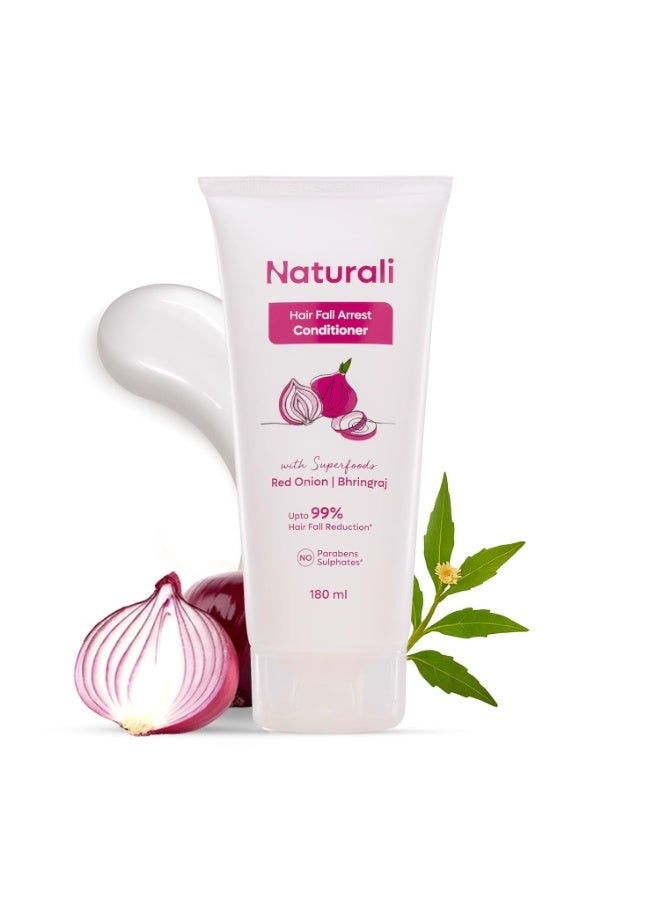 طبيعي بلسم ناتشورالي لمنع تساقط الشعر بالبصل الأحمر والبهرينغراج | بلسم خالٍ من الكبريتات والبارابين للنساء والرجال | يُروّض الشعر الجاف والمجعد | يُغذي الشعر ويُفكّ تشابكه ويُقوّيه | 180 مل - Image 1