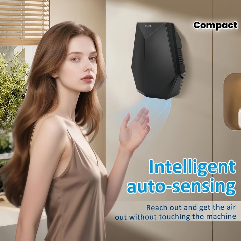 Sensor Hand Dryer Fully Automatic Commercial Grey 1000W 110V Compact Warm Air Dryer For Bathroom Hotel Guesthouse Homestay - Image 1