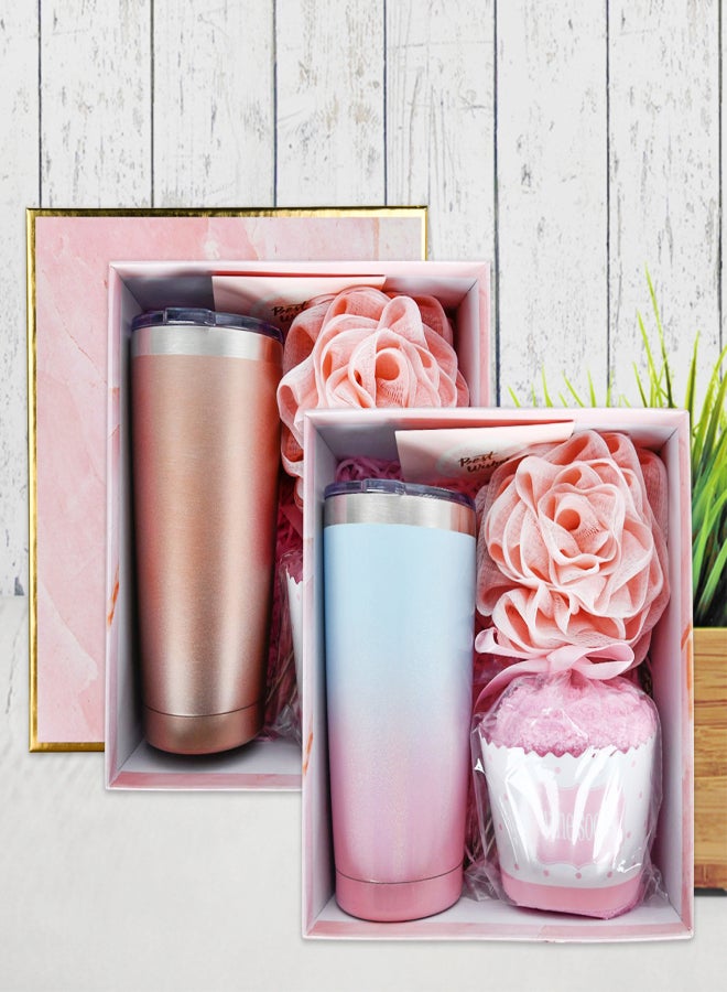 Coffee Mug Gift Set 20oz Thermal Cup with Lid Greeting Cards Socks Bath Ball Straw Insulated Coffee Cup Reusable Stainless Steel Drinking Cup Great Birthday Gifts for Wife Sister Mom Friends  - Image 5