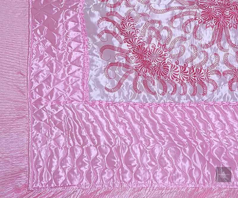 ManavRachit Satin Gold Printed 310 TC Wedding Bedding SetBedsheet with 2 Pillow Covers for Home Living RoomPink Set of 3pcVIP Print - Image 5