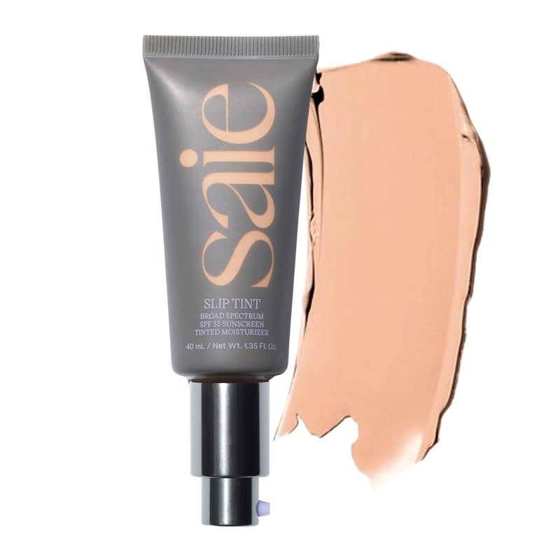 مرطب ملون ساي سليب تينت مع SPF 35 تغطية خفيفة لمظهر بشرة متألقة واقي شمس معدني للوجه مع حمض الهيالورونيك أساسي لمكياج الصيف ظل ثلاثة نصف 135 أونصة