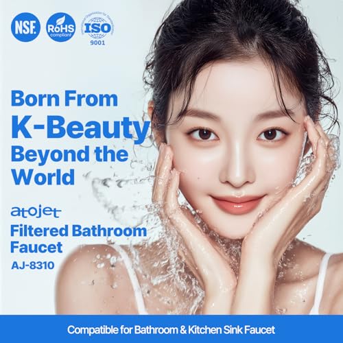 Atojet Cleansing Washbasin Faucet Filter Inspired By Korea's Beauty Culture - Pure Carbon Filters for Bathroom & Kitchen Water (1 Year Supply) (AJ8310C-SET-1YR) - Image 4