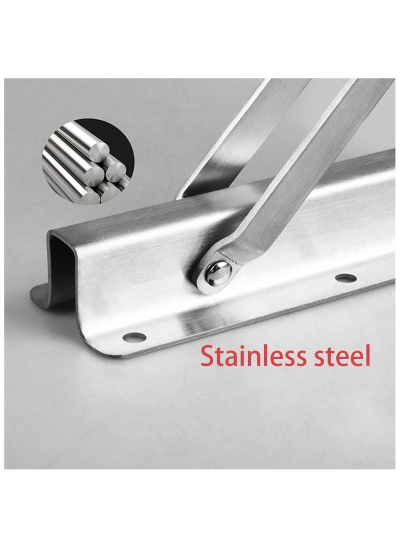 Rubik Folding Shelf Brackets 14inch - 2pcs Heavy Duty Stainless Steel Wall Mounted Triangle Brackets for Table Work Bench, Space Saving DIY Bracket  - Image 5