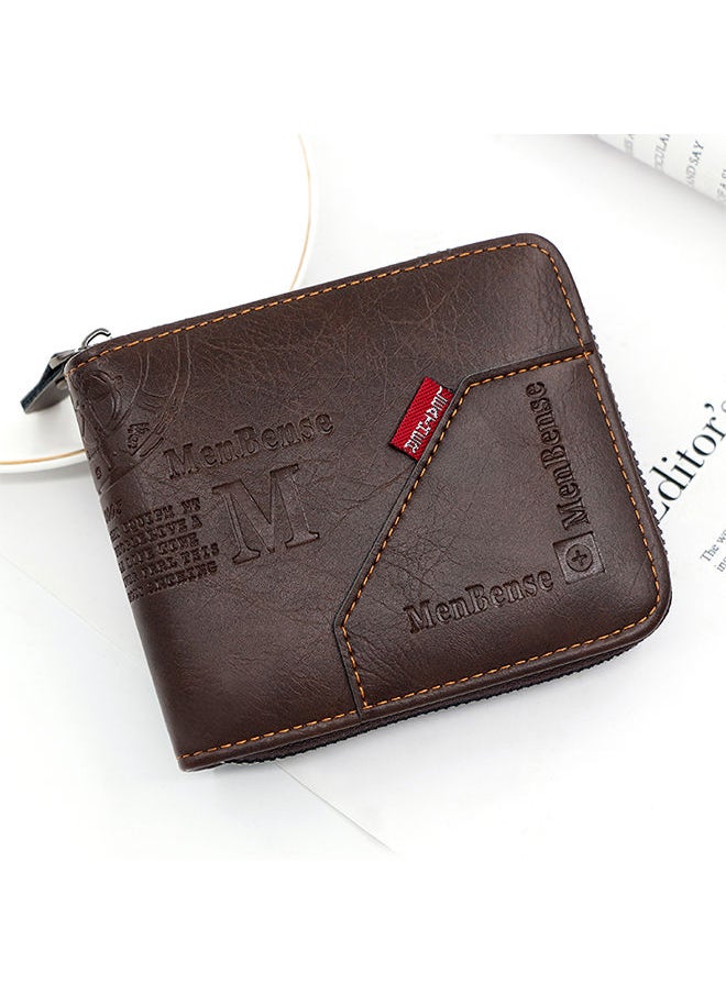 MenBense - Men's Short Wallet High-Quality PU Leather Card Holder with Coin Pocket (11.5*10*3cm) - Image 1
