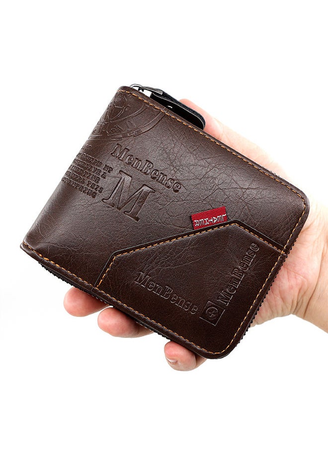 MenBense - Men's Short Wallet High-Quality PU Leather Card Holder with Coin Pocket (11.5*10*3cm) - Image 1