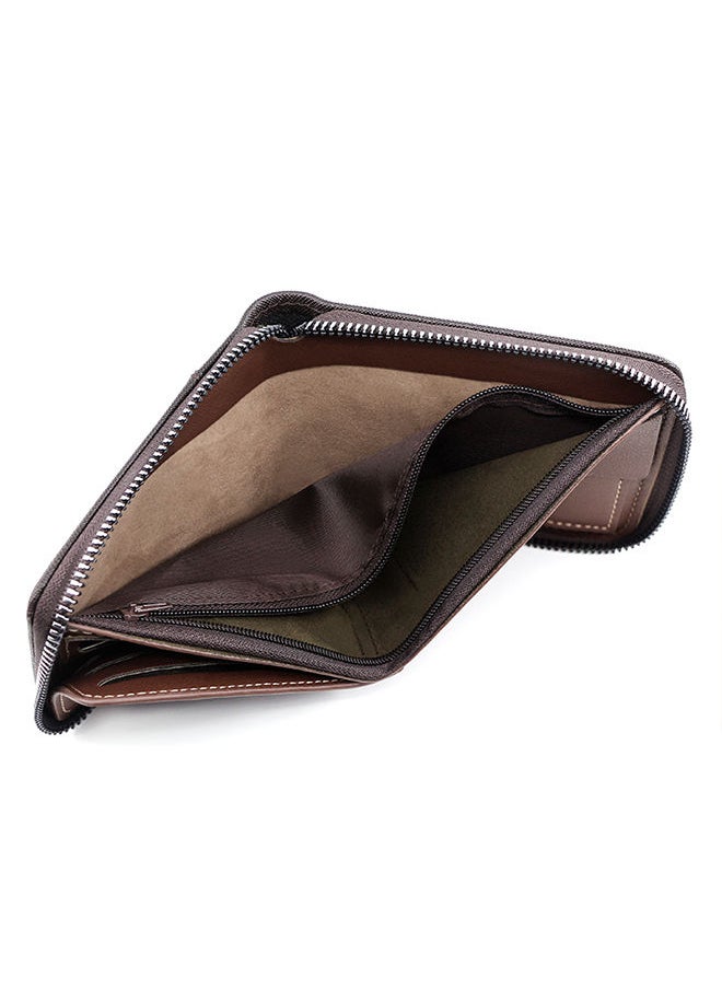 MenBense - Men's Short Wallet High-Quality PU Leather Card Holder with Coin Pocket (11.5*10*3cm) - Image 1