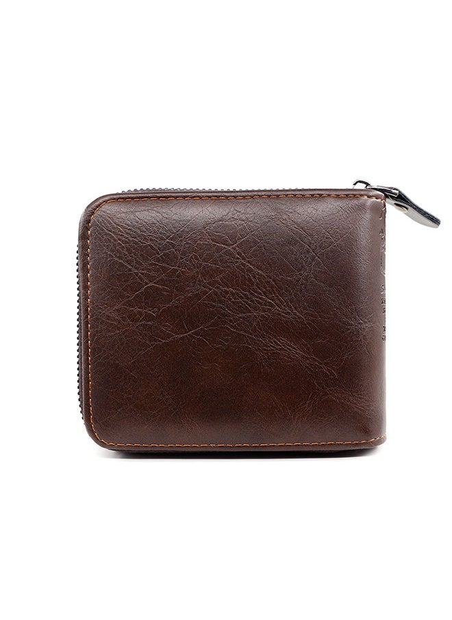 MenBense - Men's Short Wallet High-Quality PU Leather Card Holder with Coin Pocket (11.5*10*3cm) - Image 1