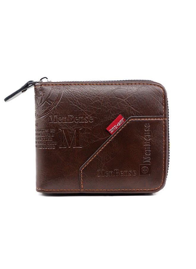 MenBense - Men's Short Wallet High-Quality PU Leather Card Holder with Coin Pocket (11.5*10*3cm) - Image 1