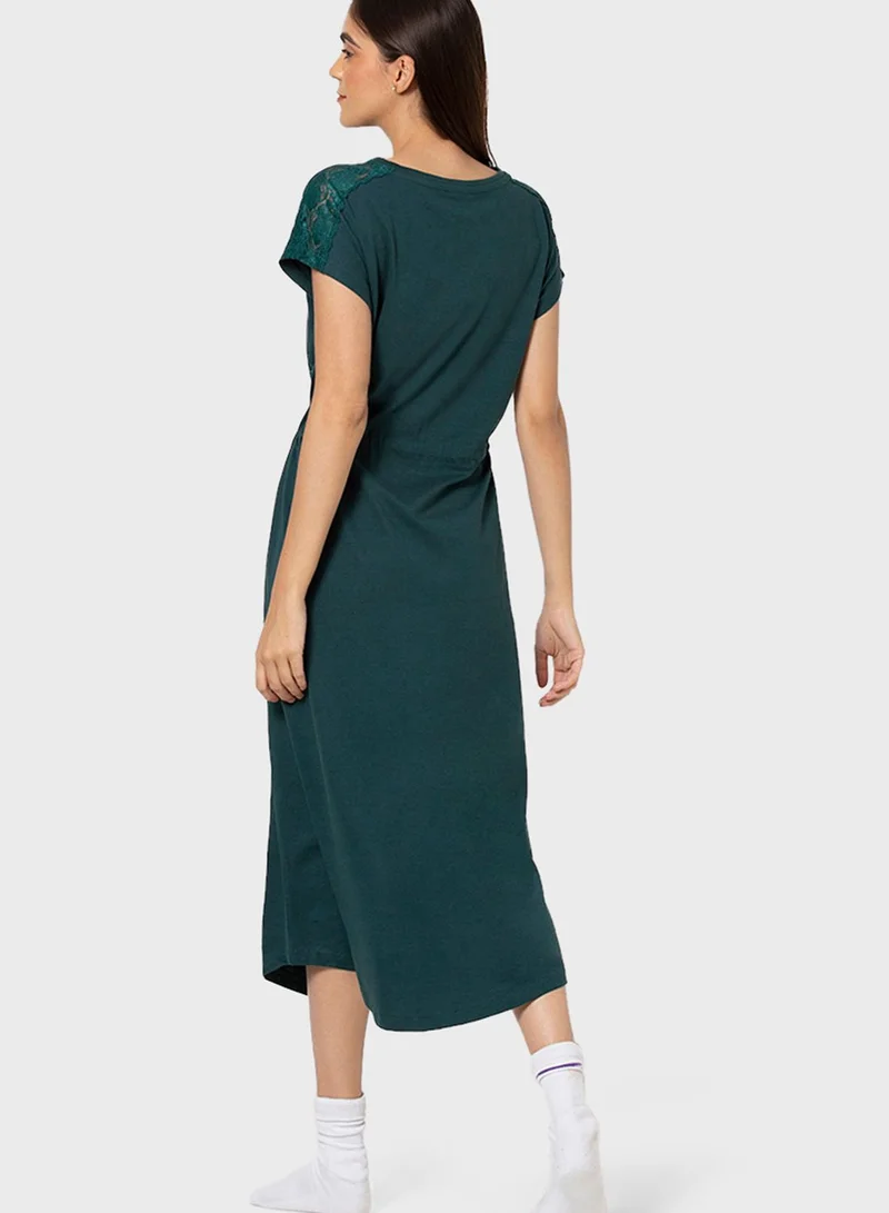 Blue Age Pleated Knitted Dress