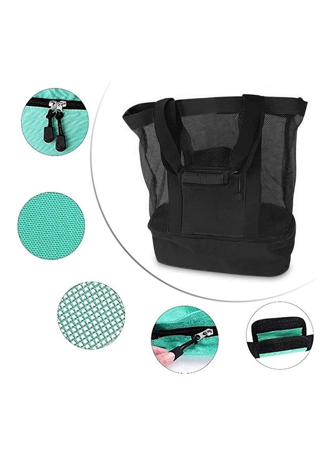 NIBEMINENT Mesh Large Beach Tote Zipper with Insulated Cooler Bag - Image 5