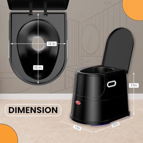 EASYCARE® Heavy Duty Portable Indian to Western Toilet Converter | Commode Stool for Patients, Adults, Elderly, Kids, Handicap | Portable Toilet Seat | Toilet Chair I Capacity Upto 110 Kgs (Black) - Image 4