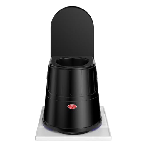 EASYCARE® Heavy Duty Portable Indian to Western Toilet Converter | Commode Stool for Patients, Adults, Elderly, Kids, Handicap | Portable Toilet Seat | Toilet Chair I Capacity Upto 110 Kgs (Black) - Image 2