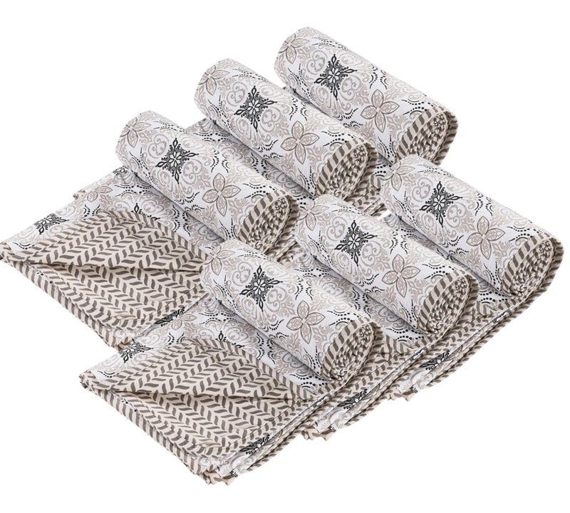 VAS COLLECTIONS Pure Cotton 120 GSM Reversible Soft Lightweight Printed Double Bed Blanket/AC Dohar/Skin Friendly Dohar-220 x 230 cm - Off White & Black - Image 1