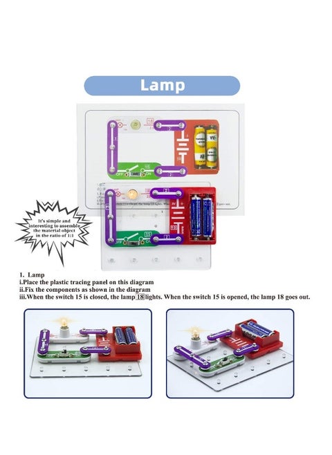 Circuit Experiment Science Kit, Educational STEM Kit, Electric Circuit Kits for Children, W39 Beginner Circuit Kits for Boys and Girls