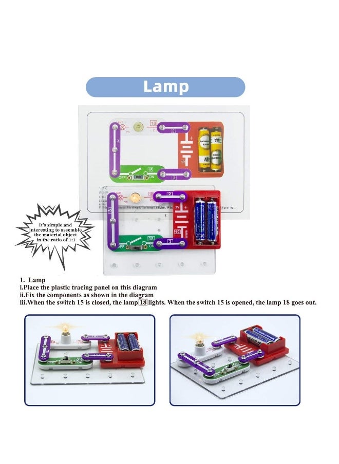 Circuit Experiment Science Kit, Educational STEM Kit, Electric Circuit Kits for Children, W39 Beginner Circuit Kits for Boys and Girls