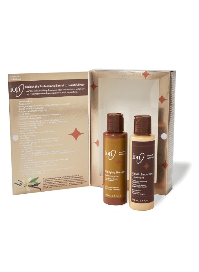 ION مجموعة علاج الكيراتين الأيوني، علاج خالي من الفورمالديهايد، يغذي الشعر بعمق، رائع لجميع أنواع الشعر - Image 1