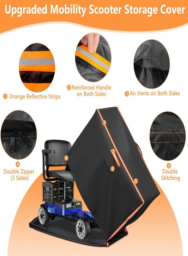 Roasivi Mobility Scooter Storage Cover 49"L x 23"W x 41"H Black Mobility Scooter Cover Waterproof Outdoor Fully Enclosed with Reflective Strips Suitable for Indoor & Outdoor Storage and Travel - Image 3