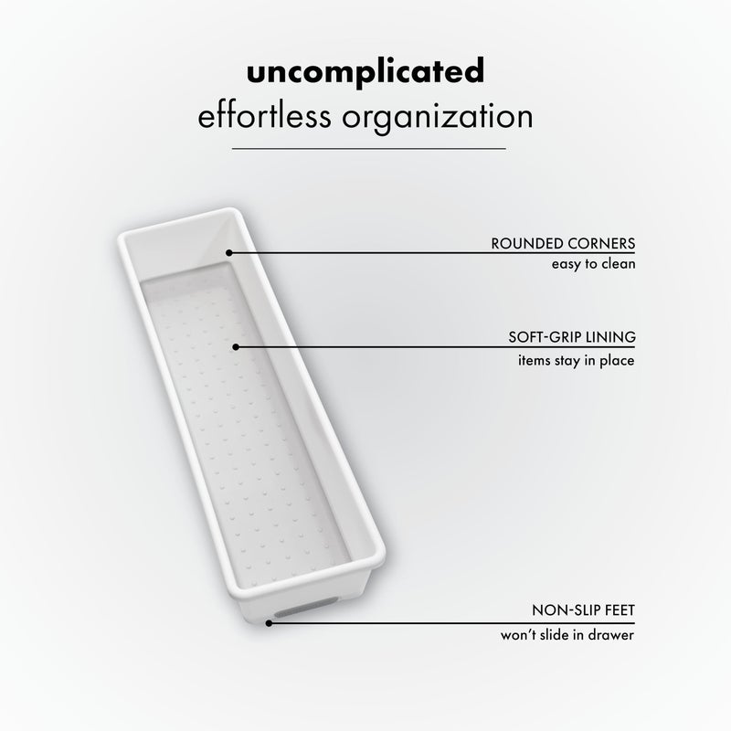 madesmart Classic 12 x 3 Bin, Drawer Organizer, Multi-Purpose Home Organization, BPA Free, White - Image 2