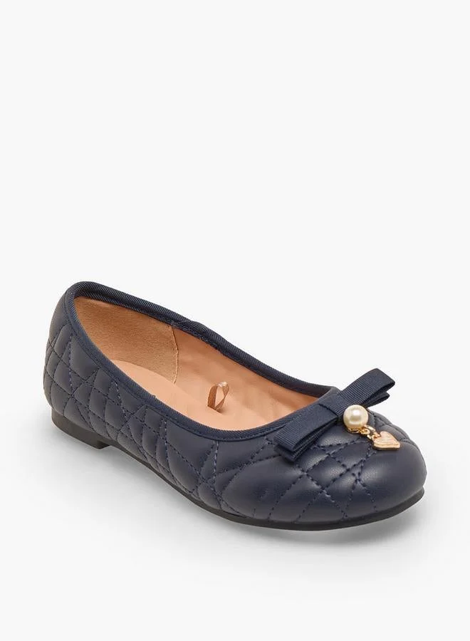 ليتل ميسي Girls Quilted Ballerina Shoes