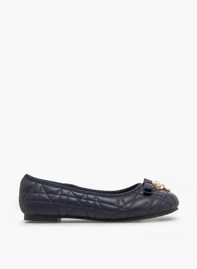 ليتل ميسي Girls Quilted Ballerina Shoes