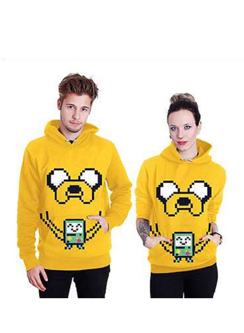 Loquat Single Piece 3D Digital Printed Loose Hooded Sweater 