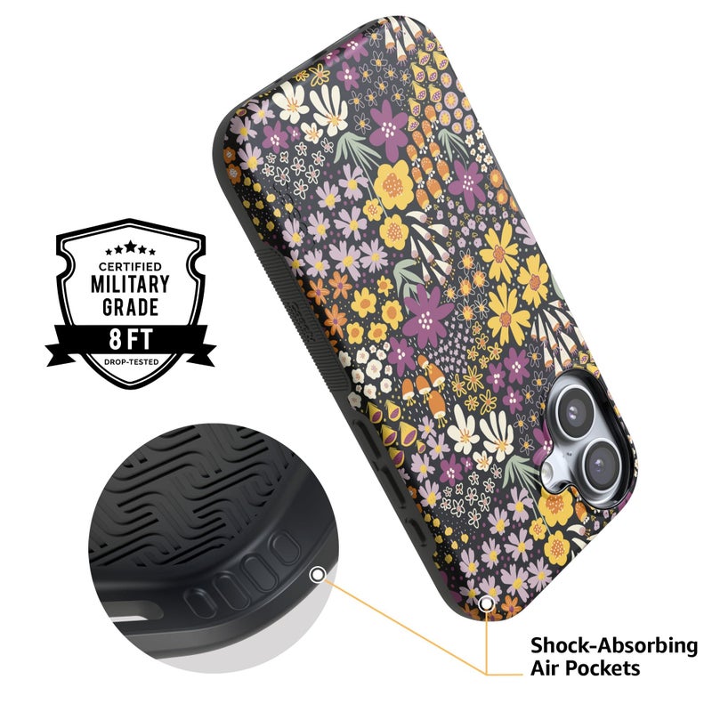Casely iPhone 17 Case | Falling for You | Plum Floral | Bold Protective Design | Compatible with MagSafe - Image 4