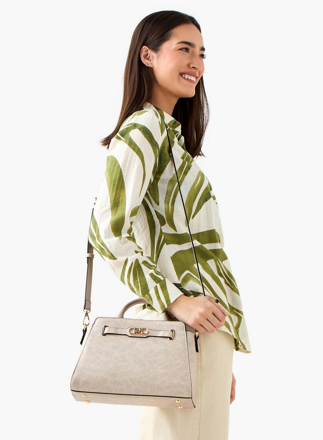 Paprika Textured Crossbody bag with Detachable Strap and Zip Closure - Image 2