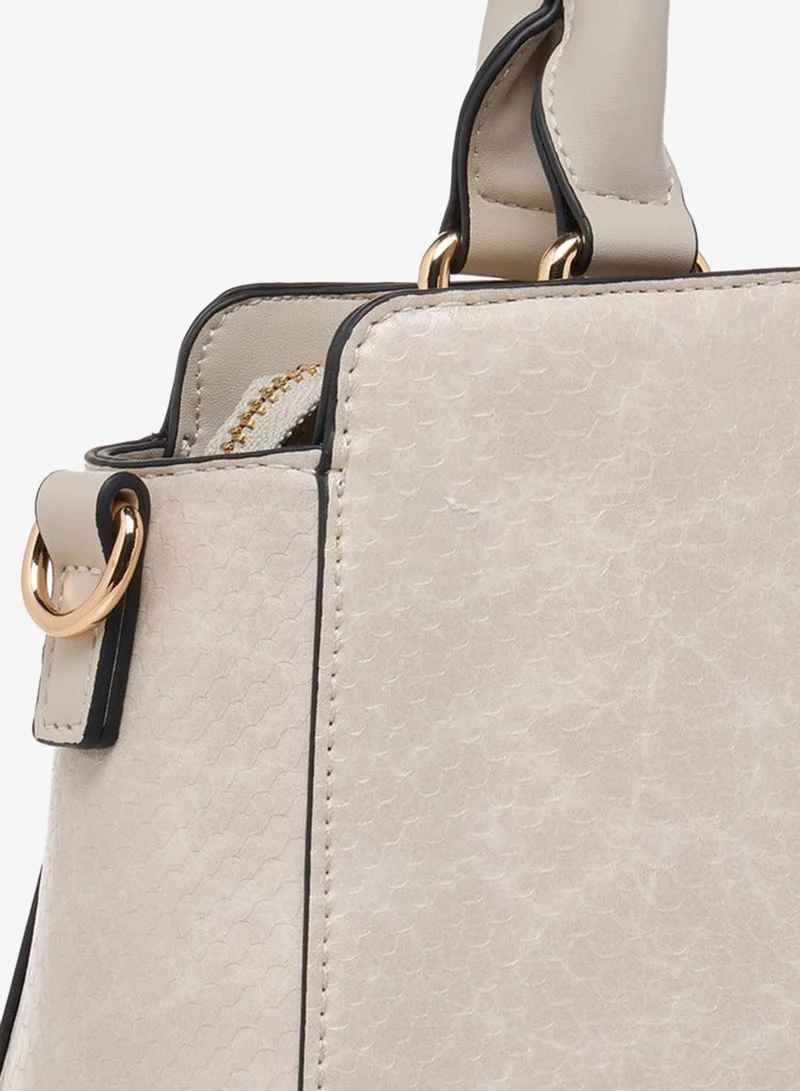 Paprika  Textured Crossbody bag with Detachable Strap and Zip Closure for Women | Best Price UAE