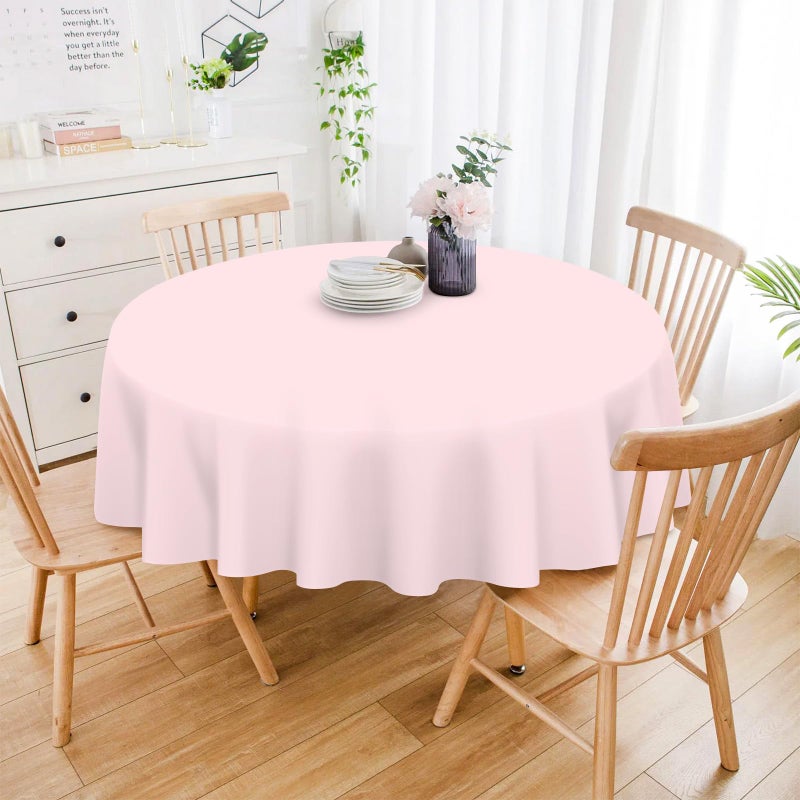 Mulbozy 12 Pack Pink Round Tablecloth, 84 Inches Plastic Table Cover, Premium Disposable Round Party Tablecloth For Restaurant Dinners, Wedding, Grad Party, Baby Shower, Outdoor Camping - Image 2