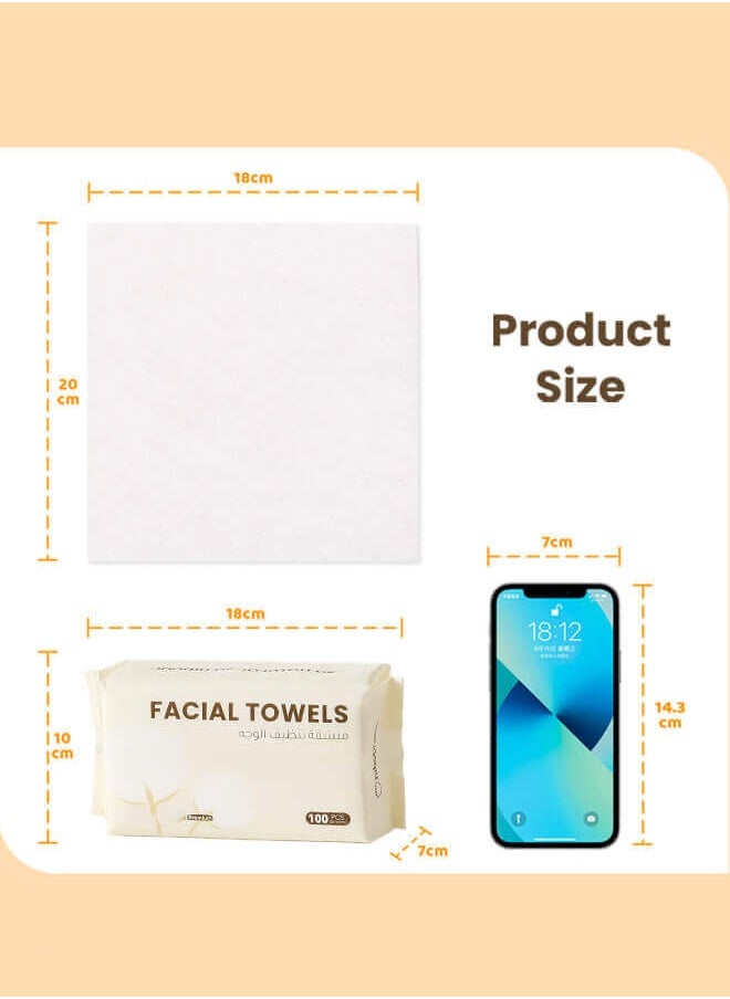 Ominii 2400 Pcs Cotton Soft Facial Tissues, 100 Sheets × 24 Packs – 100% Pure Cotton, Reusable, Large Size, Gentle & Absorbent Wipes for Sensitive Skin and All-Purpose Use, Suitable for Babies and Adults  - Image 4