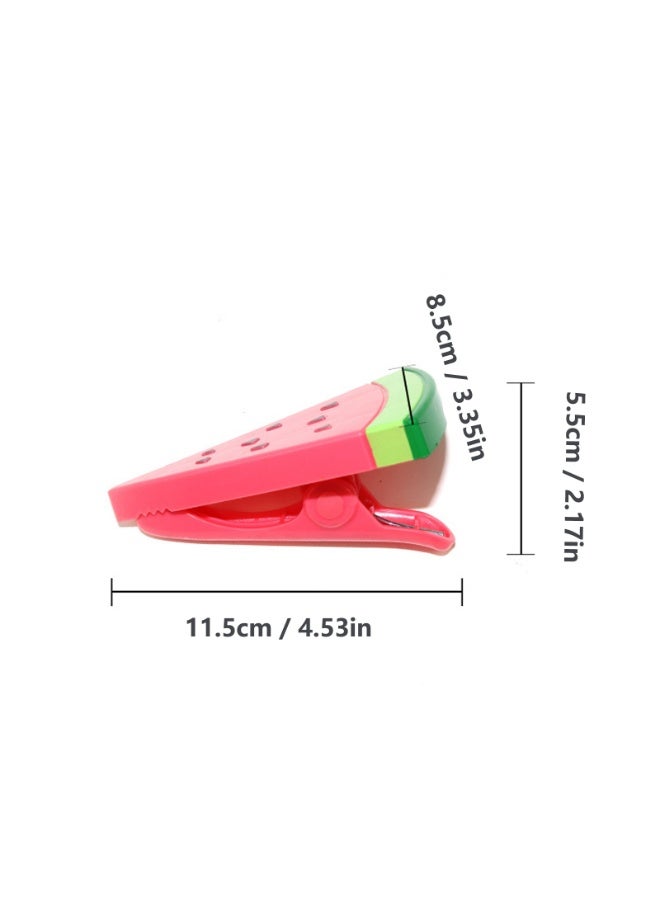 Beach Towel Chair Clips 4 Pcs, Big Size Watermelon Red Plastic Lounge Chair Towel Clips, Pool Clips to Keep Towel from Blowing Away for Family Daliy Use - Image 3