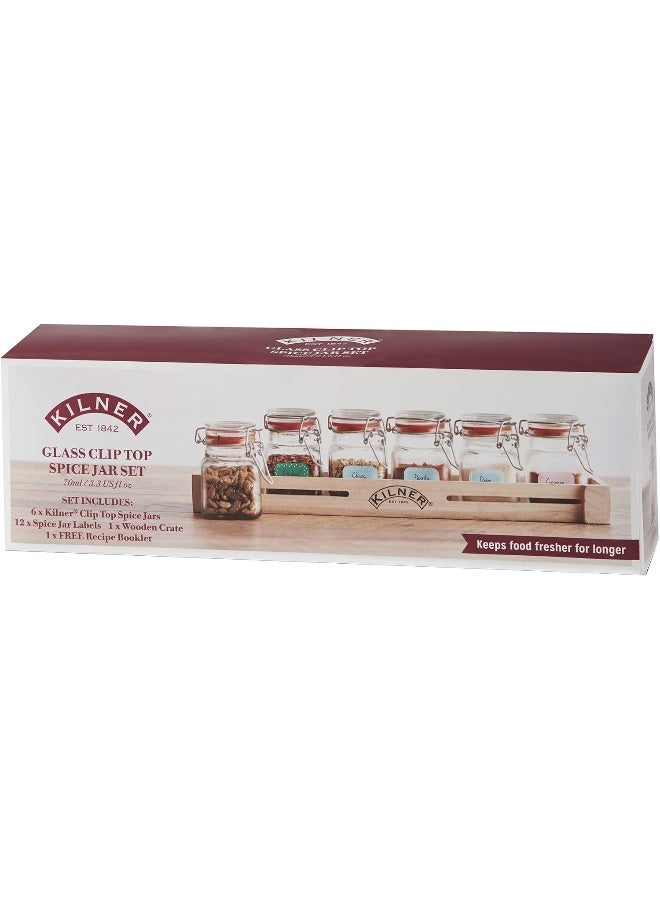 Kilner 70 ml Glass Clip Top Spice Jar Set  - Image 3