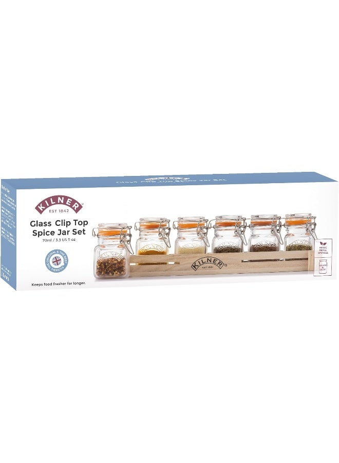 Kilner 70 ml Glass Clip Top Spice Jar Set  - Image 4