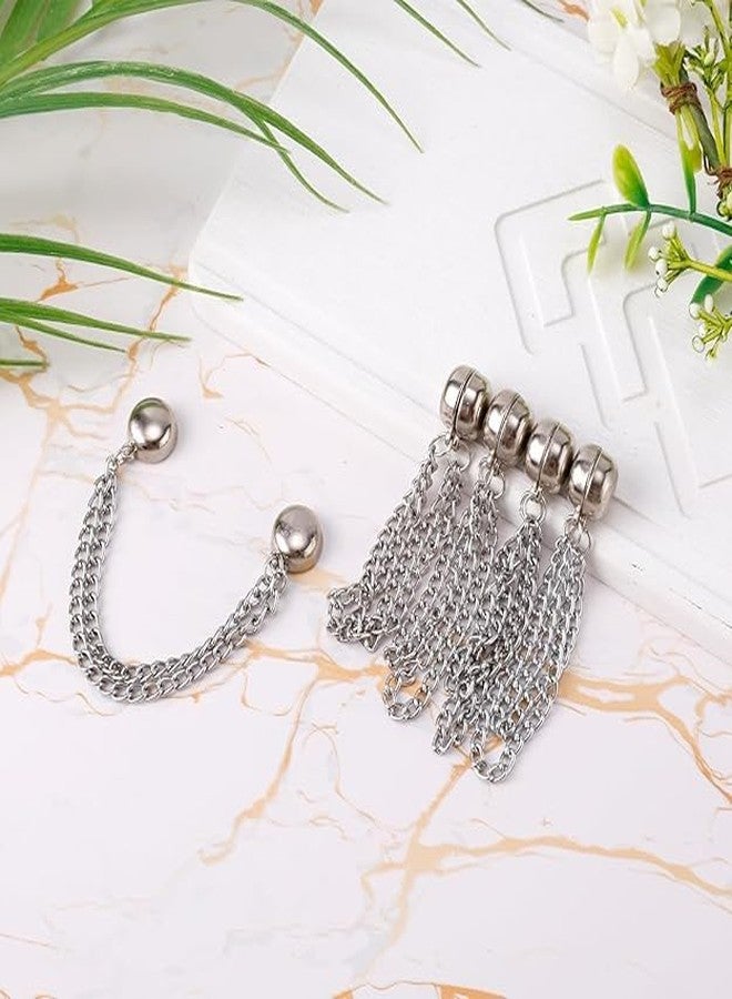 Dkriva مشابك تعديل الملابس من Dkriva®، مشبك لتضييق البنطلون للنساء، دبابيس قابلة للتعديل للجينز، مشابك ملابس مغناطيسية بسلسلة، بروش بدون دبابيس للقمصان والتنانير والحجابات والفساتين والسراويل والأوشحة (قطعتان) - Image 4