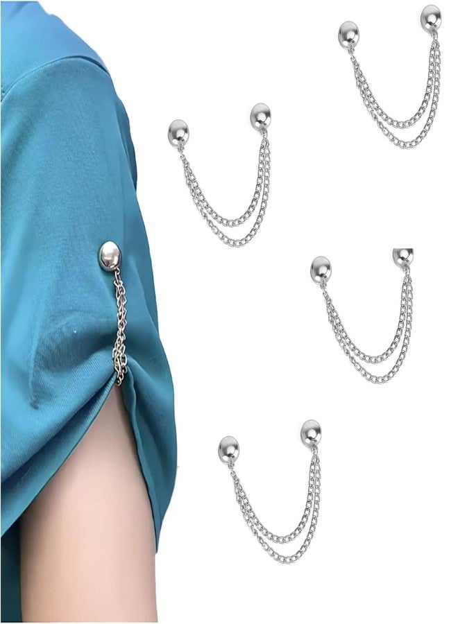 Dkriva مشابك تعديل الملابس من Dkriva®، مشبك لتضييق البنطلون للنساء، دبابيس قابلة للتعديل للجينز، مشابك ملابس مغناطيسية بسلسلة، بروش بدون دبابيس للقمصان والتنانير والحجابات والفساتين والسراويل والأوشحة (قطعتان) - Image 3