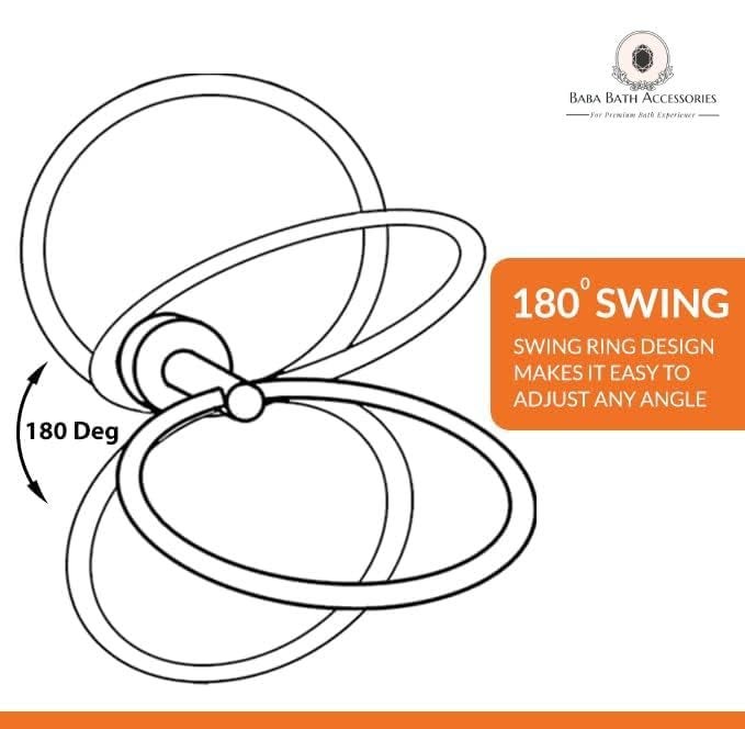BABA BATH ACCESSORIES BABABATH Stainless Steel Oval Towel Ring Holder Towel Ring for Bathroom and Kitchen Rust Free Corrosion Resistant 202 Grade Made in India  - Image 5