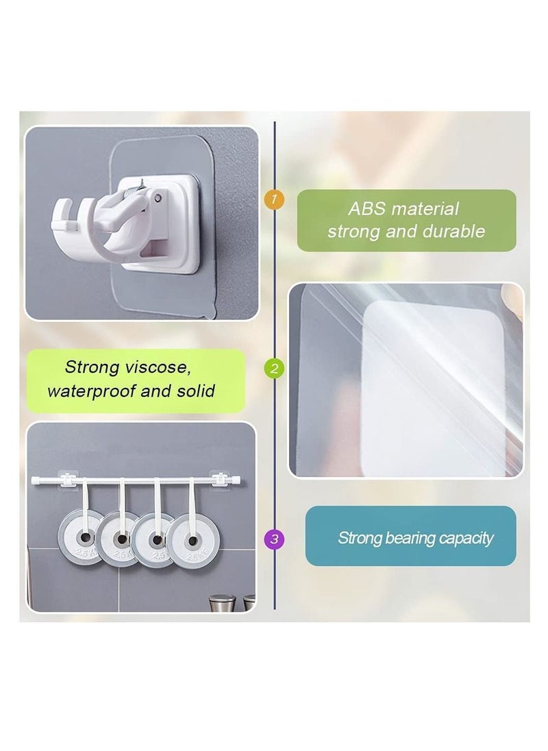 SYOSI - 8 Pieces Self Adhesive Curtain Rod Bracket No Drill Drapery Hooks Holder Plastic Easy Sticky Curtain Rod Hooks for Kitchen Bathroom Hotel White - Image 1