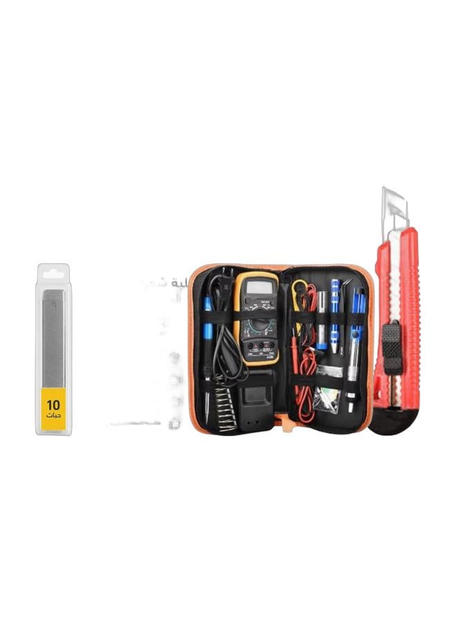 28-Piece Electronics Repair Tool Kit Bundle with 18mm Utility Knife and 10 Replacement Blades - Image 1