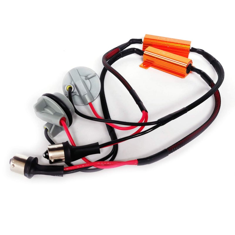 ONEX BA15s 1156 LED Load Resistor Kit 50W 8ohm Turn Signal Bulb Relay Harness Adapter Anti Flicker Error Decoder Warning Canceller