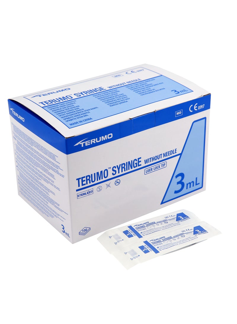 Terumo 3ml Syringe W/O Needle Luer Lock (Box/100) - Image 1