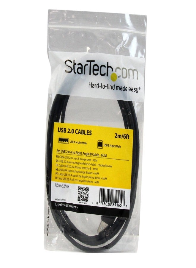 StarTech.com 2m USB 2.0 A to Right Angle B Printer Cable Cord (USBAB2MR) - Image 2