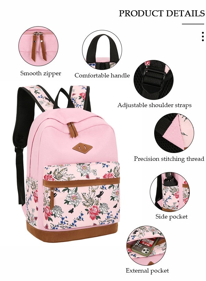 DUNISO School Backpacks for Teen Girls 3 In 1 School Bookbags Set Lunch Bag Pencil Case Travel Lightweight Daypack Kids' School Bag - Image 3