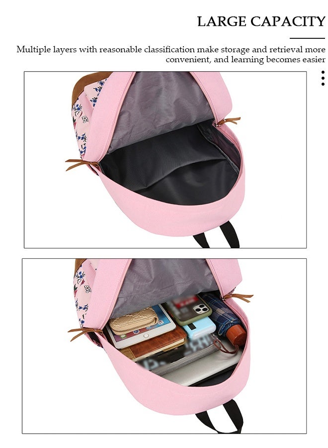 DUNISO School Backpacks for Teen Girls 3 In 1 School Bookbags Set Lunch Bag Pencil Case Travel Lightweight Daypack Kids' School Bag - Image 4