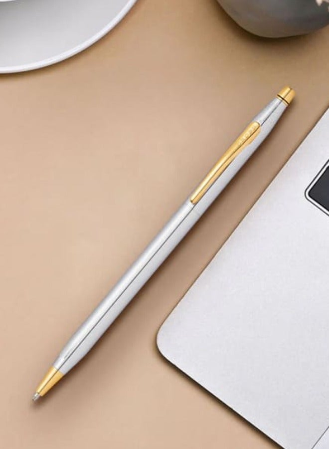 كروس قلم حبر جاف كلاسيكي كروس كلاسيك سنشري ميداليست كروم مع قلم حبر جاف مطلي بذهب عيار 23 قيراط - Image 2