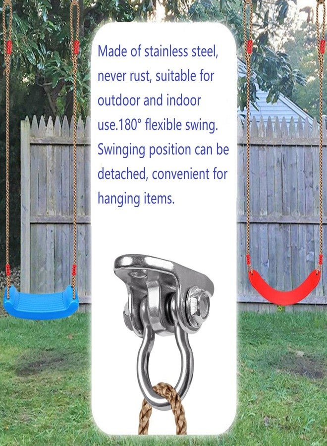Dakzhou Heavy Duty 180° Swivel Swing Hook, 2 Pack Stainless Steel Swing Hanger for Ceiling Wooden Swing Set Bracket, Punching Bag Hanger for Playground Gym Rope Hammock Chair - Image 5