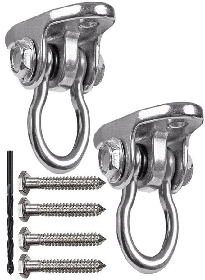 Dakzhou Heavy Duty 180° Swivel Swing Hook, 2 Pack Stainless Steel Swing Hanger for Ceiling Wooden Swing Set Bracket, Punching Bag Hanger for Playground Gym Rope Hammock Chair - Image 1