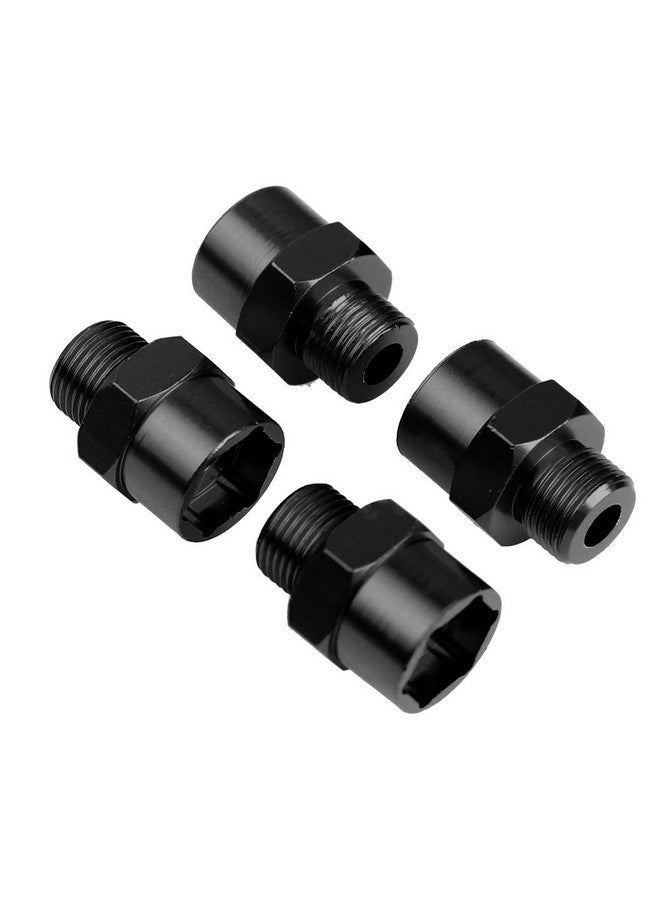 Hobbypark 4Pack Aluminum Alloy 12Mm To 17Mm Wheel Hex Hubs Adapter Extension Conversion Nuts For 1/10 Rc Car Upgrade 1/8 Tires (Black) - Image 2