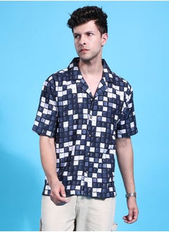 The Indian Garage Co Men Oversized Conversational Printed Half Sleeves Cuban Collar Street Wear Shirt  - Image 1