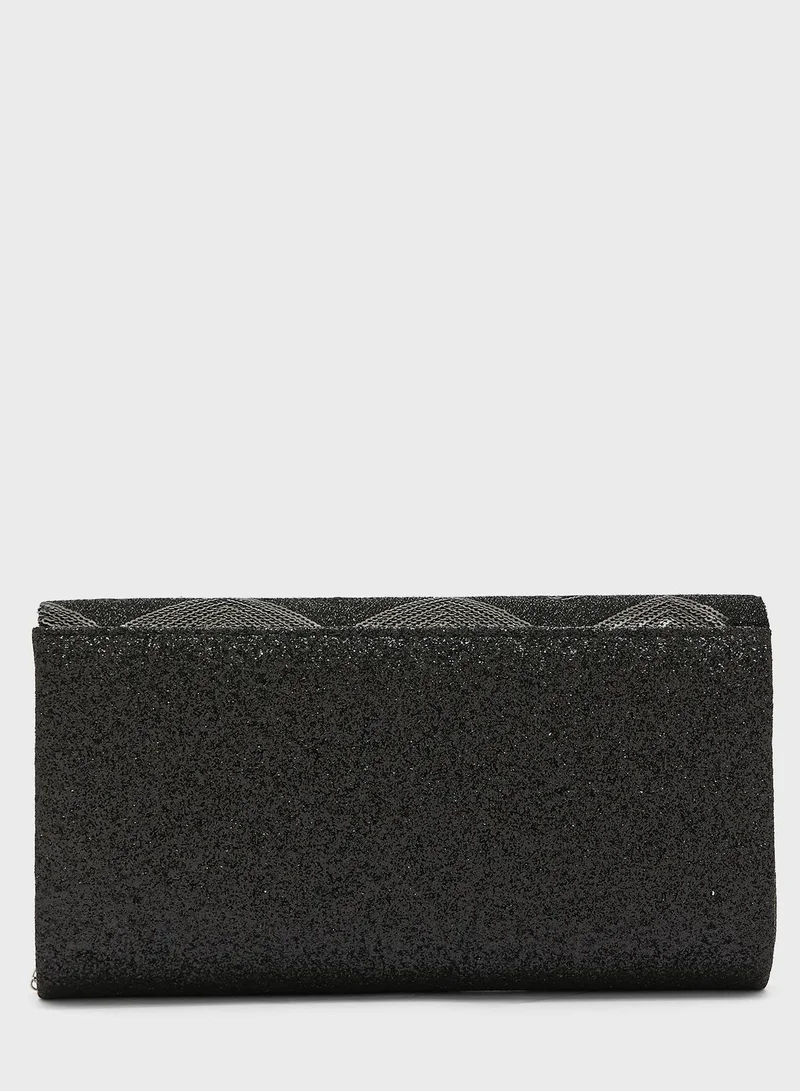 Ginger Sequin And Glitter Evening Clutch Bag